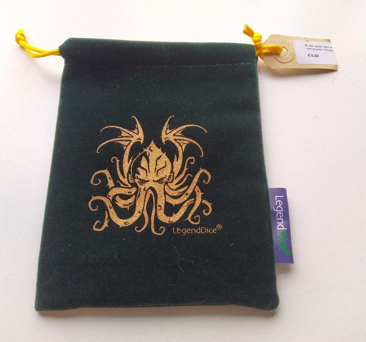 Buidel groen velours met gouden Cthulhu