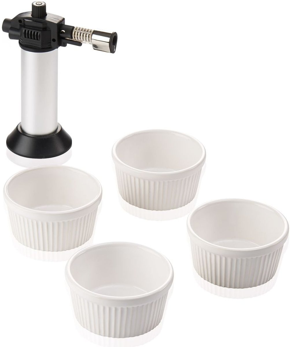 Leifheit Crème brûlée set zilver en wit 5-delig 03118