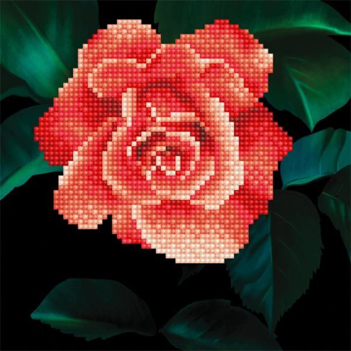 50445 DIAMOND ART(Powered by Diamond Dotz) - 20.32 x 20.32cm Kits Rose