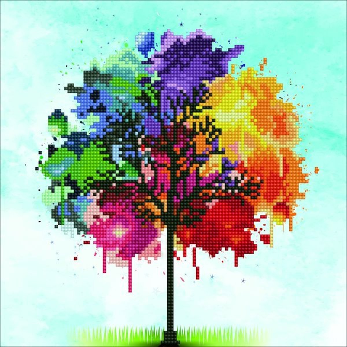 50456 DIAMOND ART(Powered by Diamond Dotz) - 30.48x30.48cm Kits Rainbow Tree