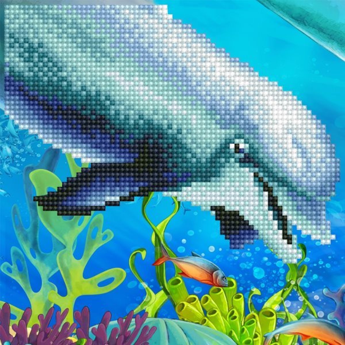 50492 DIAMOND ART(Powered by Diamond Dotz) - 20.32 x 20.32cm Kits Dolphin