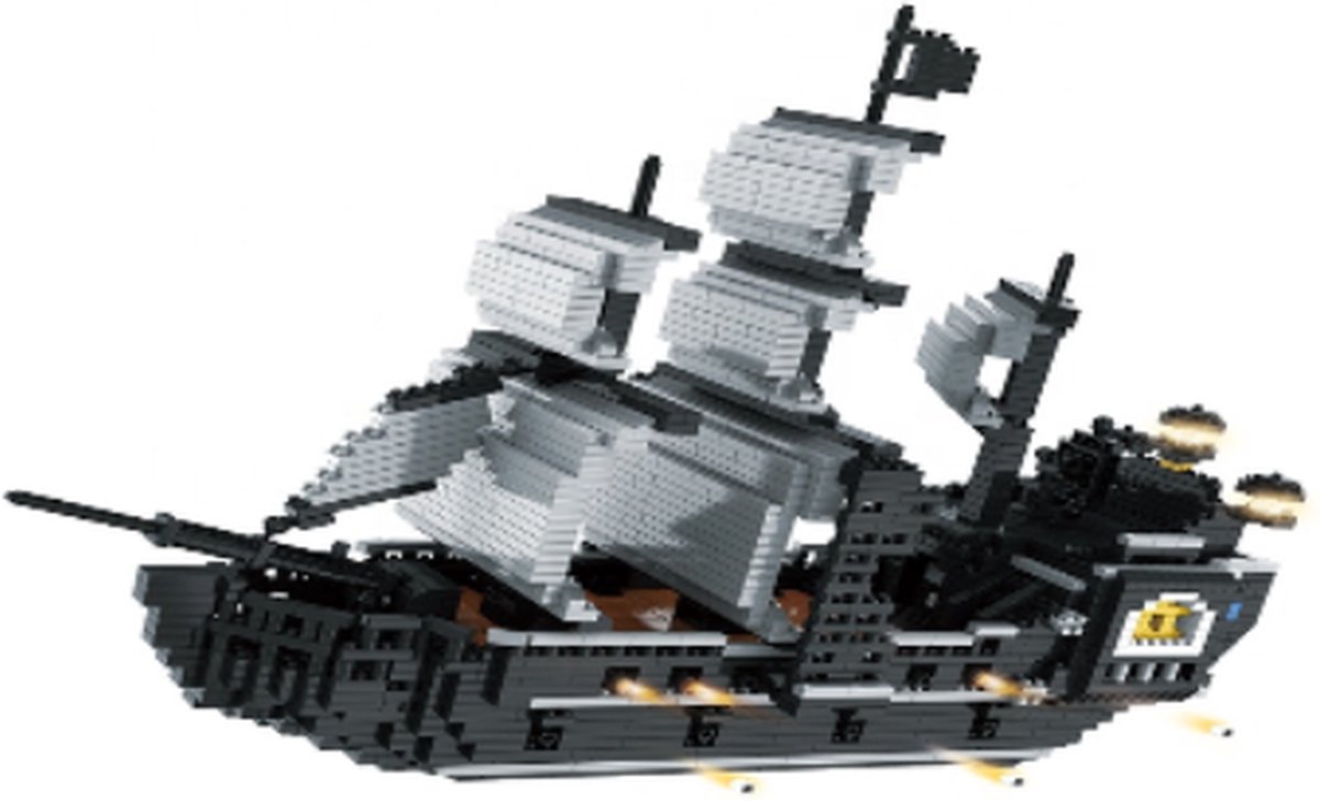 Creboblocks Piratenschip zwart/grijs 3247 Nanoblocks