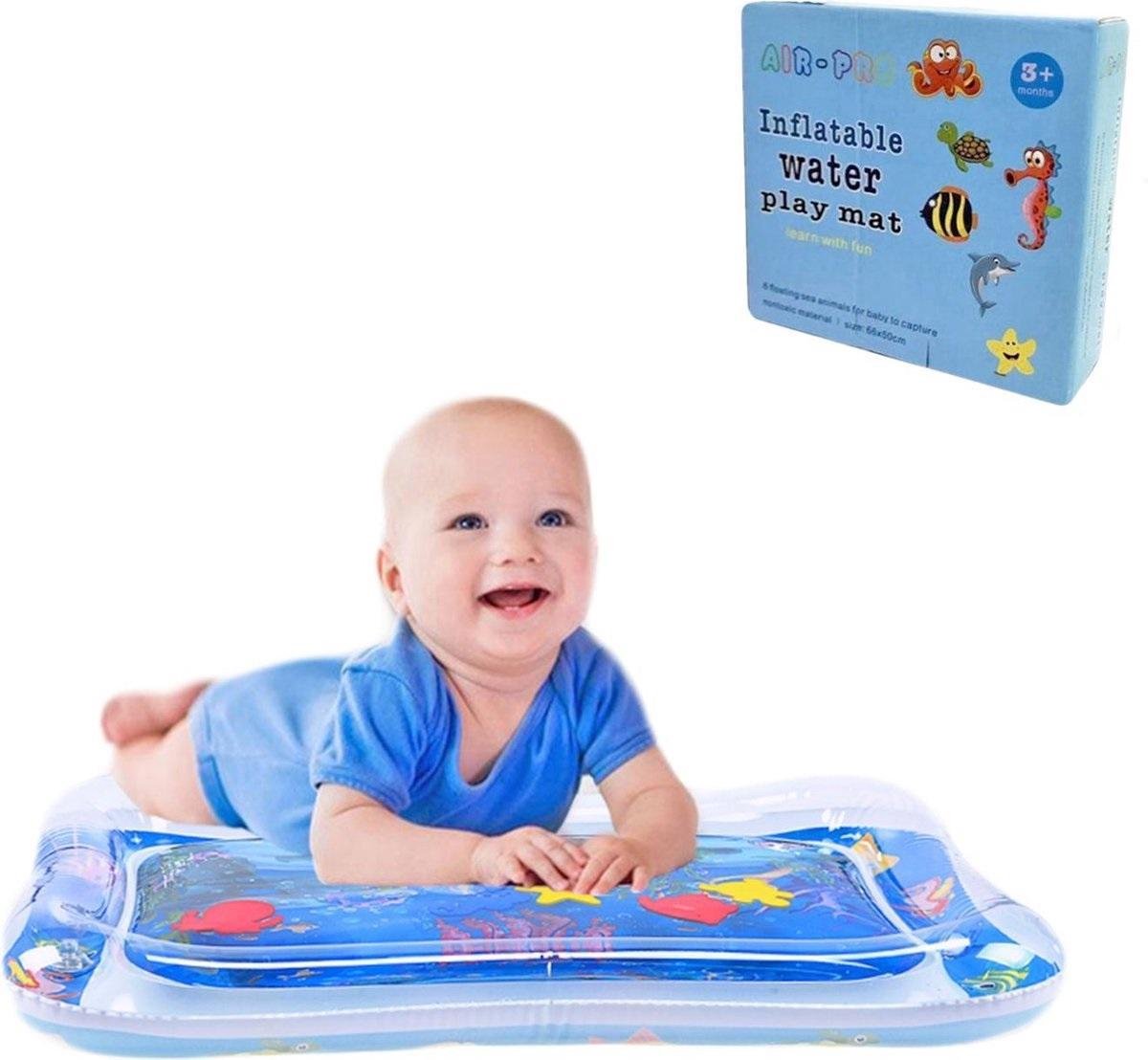 Baby Waterspeelmat – Blauw - Kraamcadeau- Opblaasbaar - Watermat – Speelmat - Waterspeelgoed - Speelgoed – Speelkleed Baby - Baby trainer