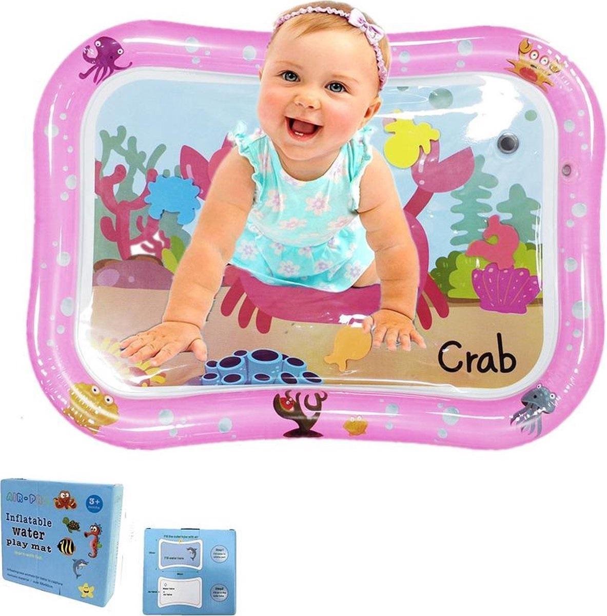 Baby Waterspeelmat – Roze - Kraamcadeau- Opblaasbaar - Watermat – Speelmat - Waterspeelgoed - Speelgoed – Speelkleed Baby - Baby trainer