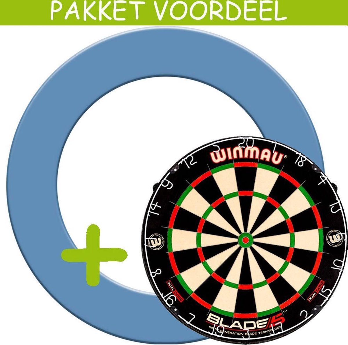 Dartbord Surround VoordeelPakket - Dual Core -  Rubberen Surround-- (Aqua)