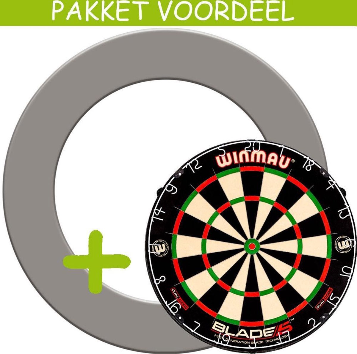 Dartbord Surround VoordeelPakket - Dual Core -  Rubberen Surround-- (Grijs)