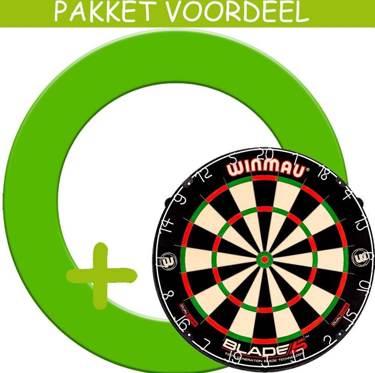 Dartbord Surround VoordeelPakket - Dual Core -  Rubberen Surround-- (Groen)