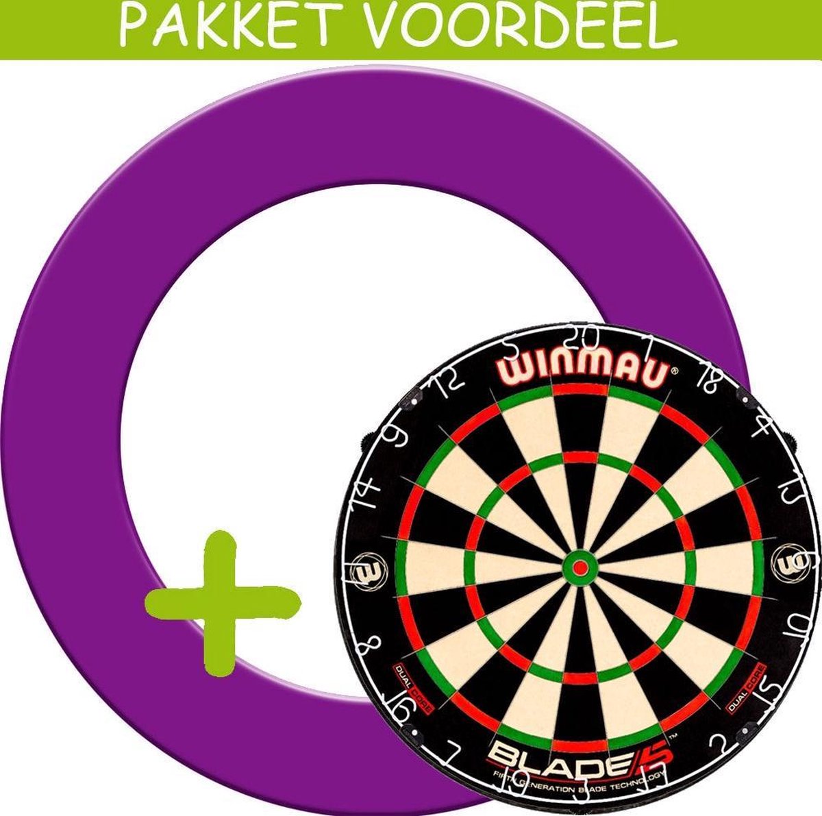 Dartbord Surround VoordeelPakket - Dual Core -  Rubberen Surround-- (Paars)