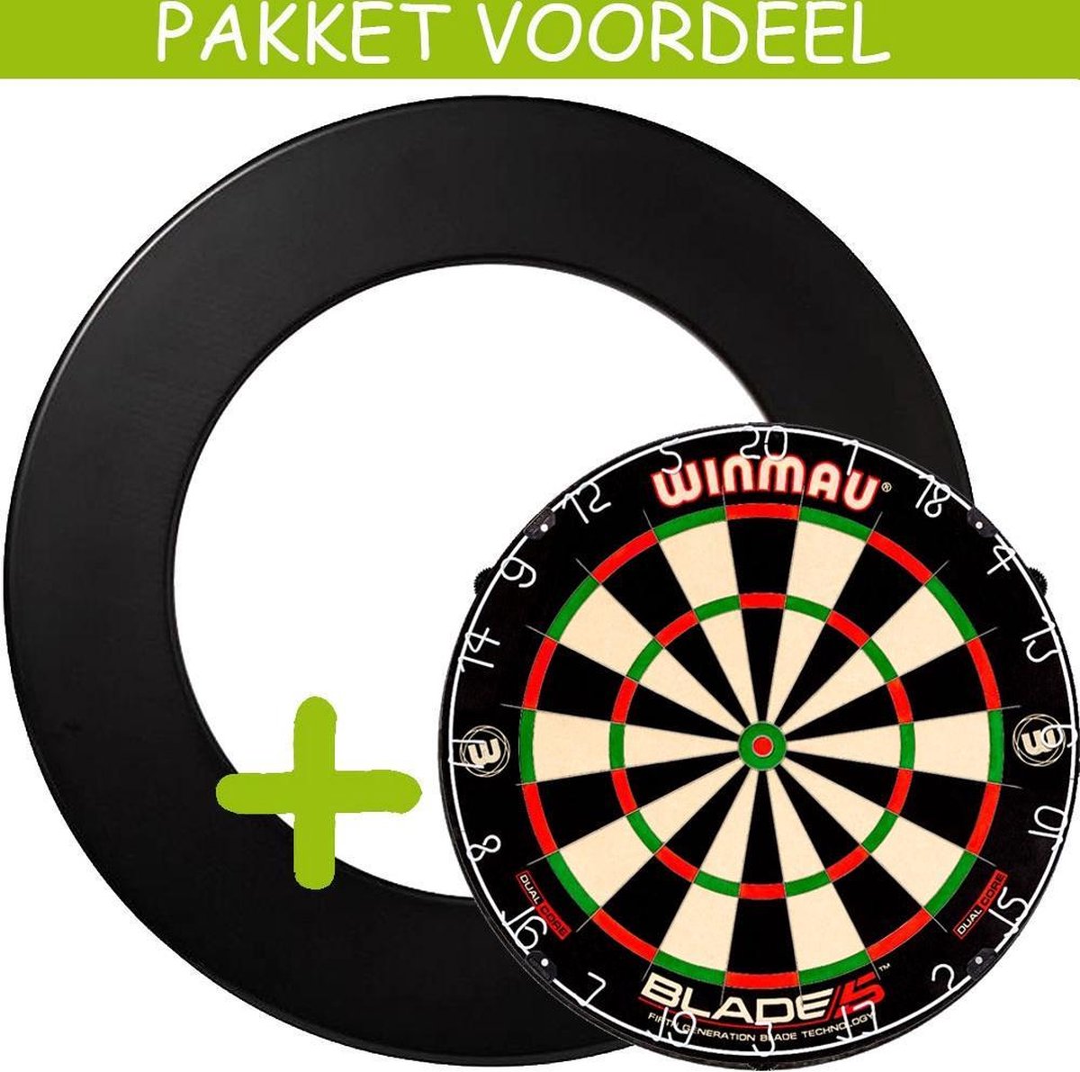 Dartbord Surround VoordeelPakket - Dual Core -  Rubberen Surround-- (Zwart)