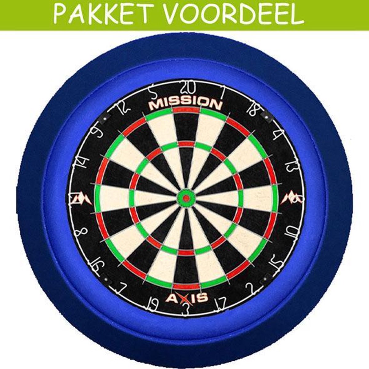 Dartbord Verlichting Voordeelpakket Deluxe + Mission Axis + Dartbordverlichting Deluxe(Blauw)