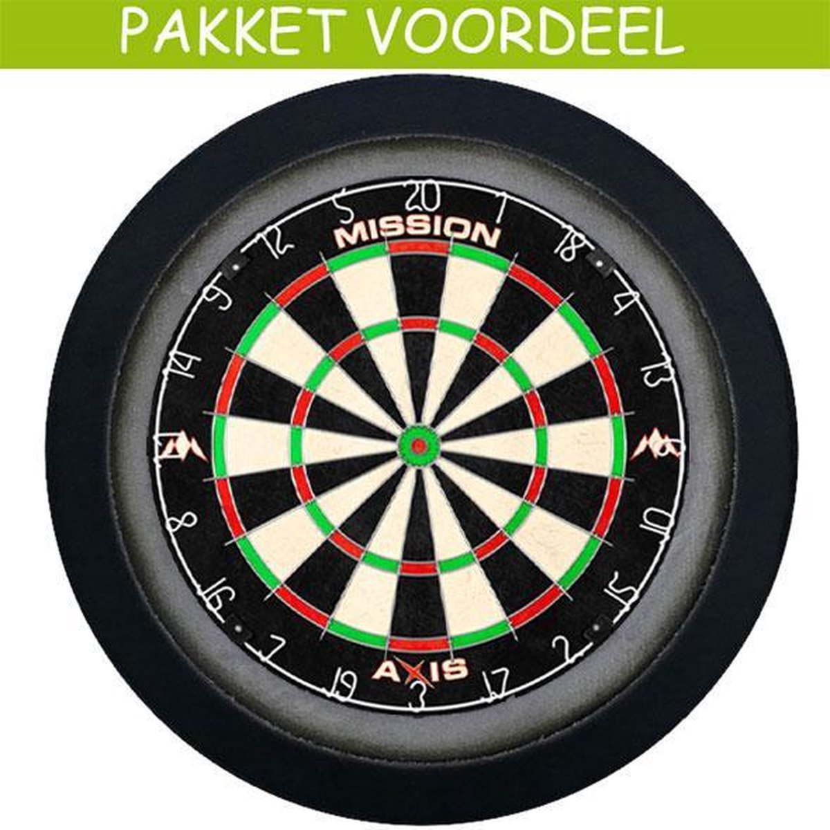 Dartbord Verlichting Voordeelpakket Deluxe + Mission Axis + Dartbordverlichting Deluxe(Zwart)