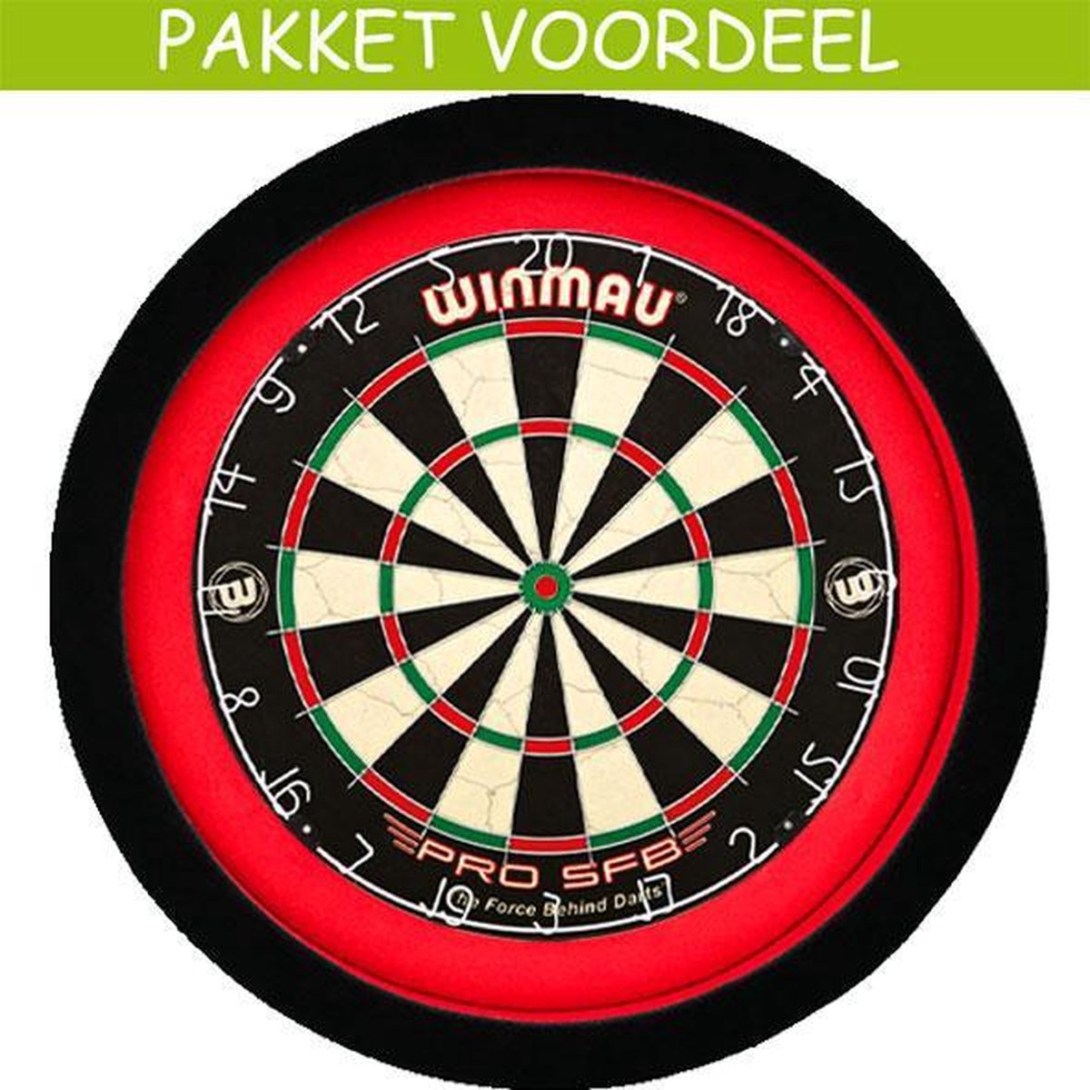 Dartbord Verlichting Voordeelpakket Deluxe + Pro SFB + Dartbordverlichting Deluxe(Rood - Zwart)