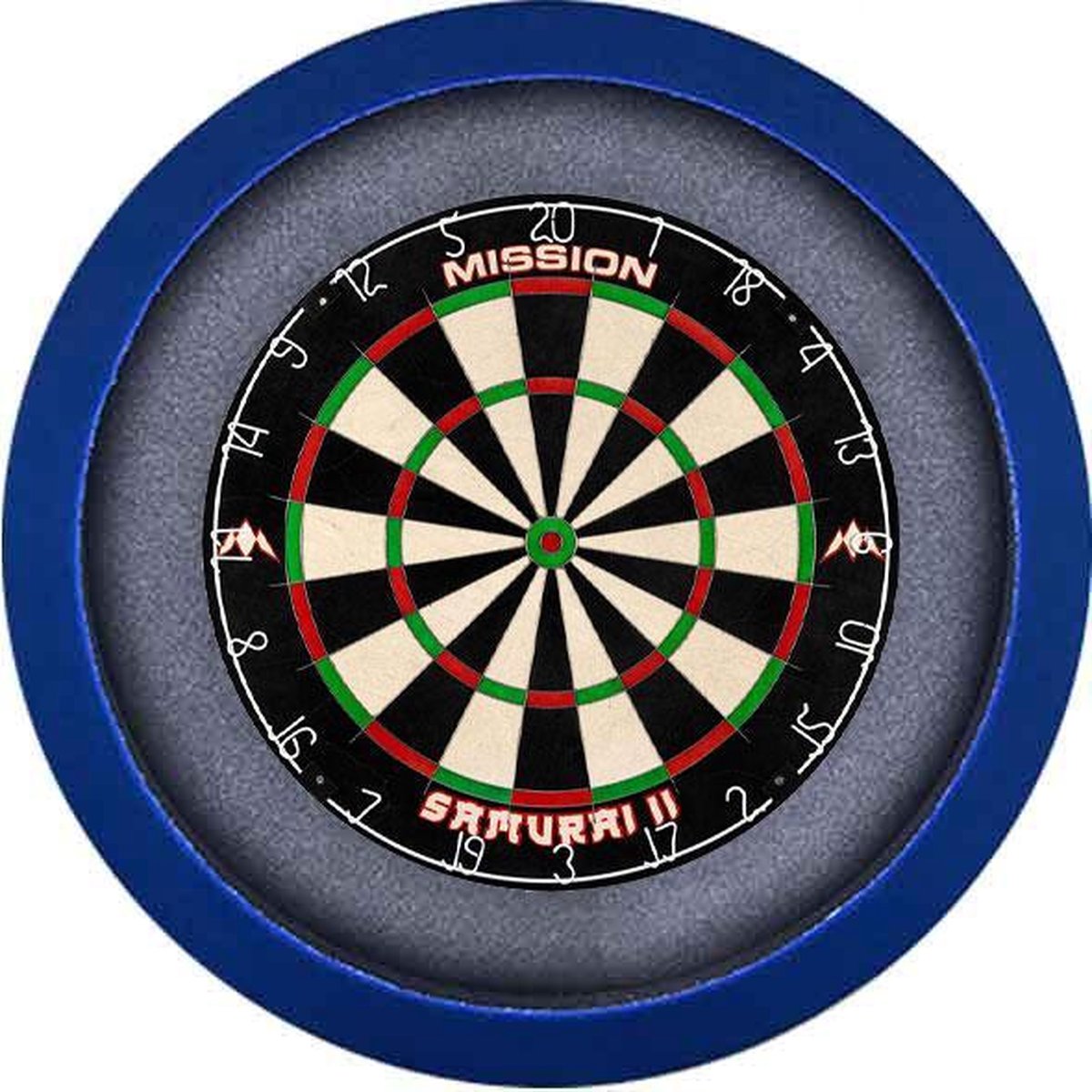 Dartbord Verlichting Voordeelpakket Pro + Mission Samurai 2 + Dartbordverlichting Basic XL(Blauw)