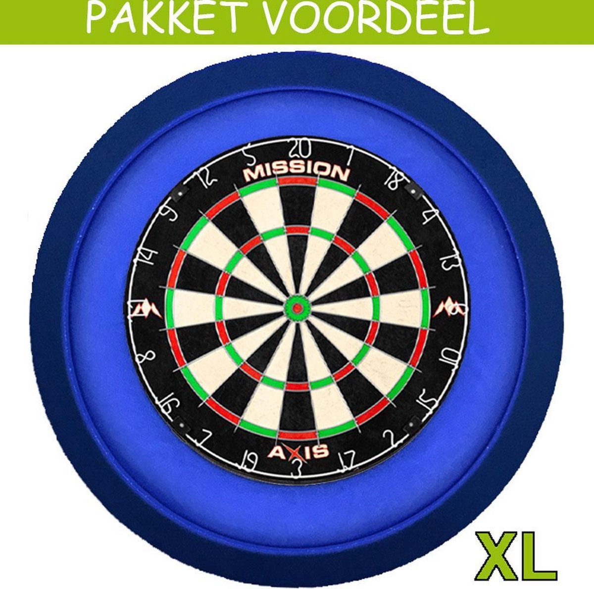 Dartbord Verlichting Voordeelpakket Super Deluxe + Mission Axis + Dartbordverlichting Deluxe XL(Blauw)