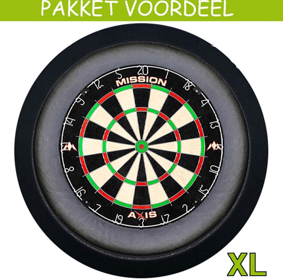 Dartbord Verlichting Voordeelpakket Super Deluxe + Mission Axis + Dartbordverlichting Deluxe XL(Zwart)