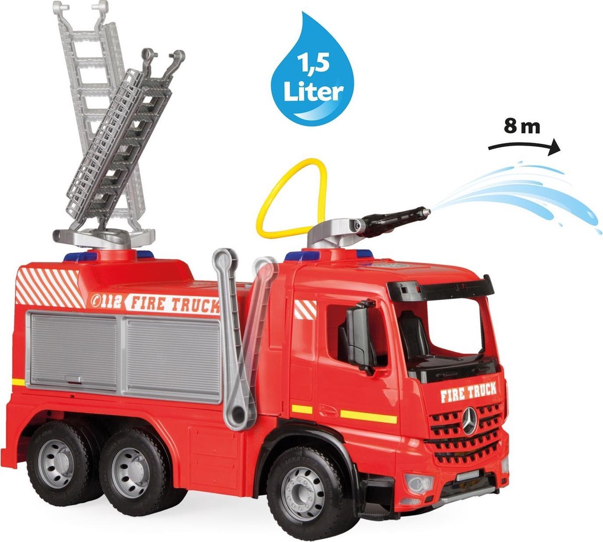 GIGA TRUCKS Ride-on Brandweerwagen Mercedes-Benz Actros 66cm