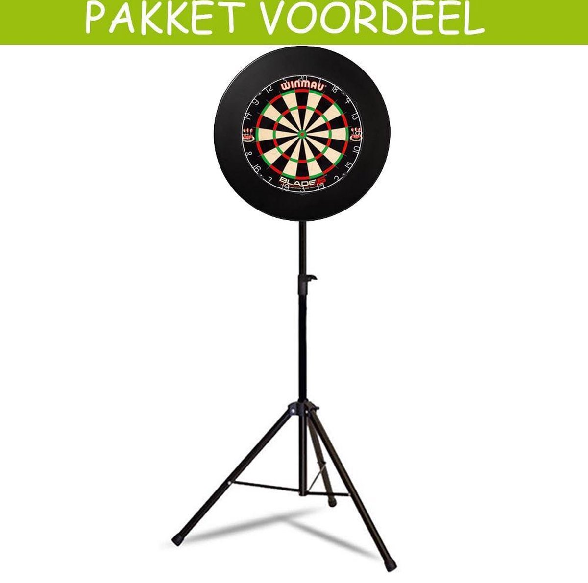 Lena Heavy Duty Dartstandaard - Blade 5 -   - Rubberen Surround (Zwart)