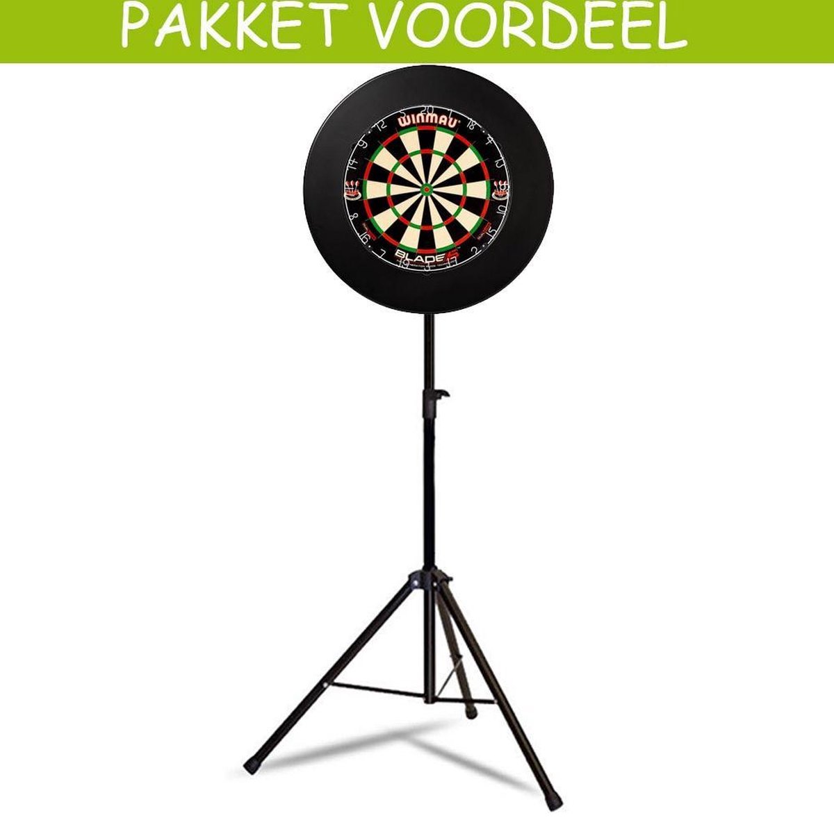 Lena Heavy Duty Dartstandaard - Dual Core -   - Dartbordverlichting Basic (Zwart)