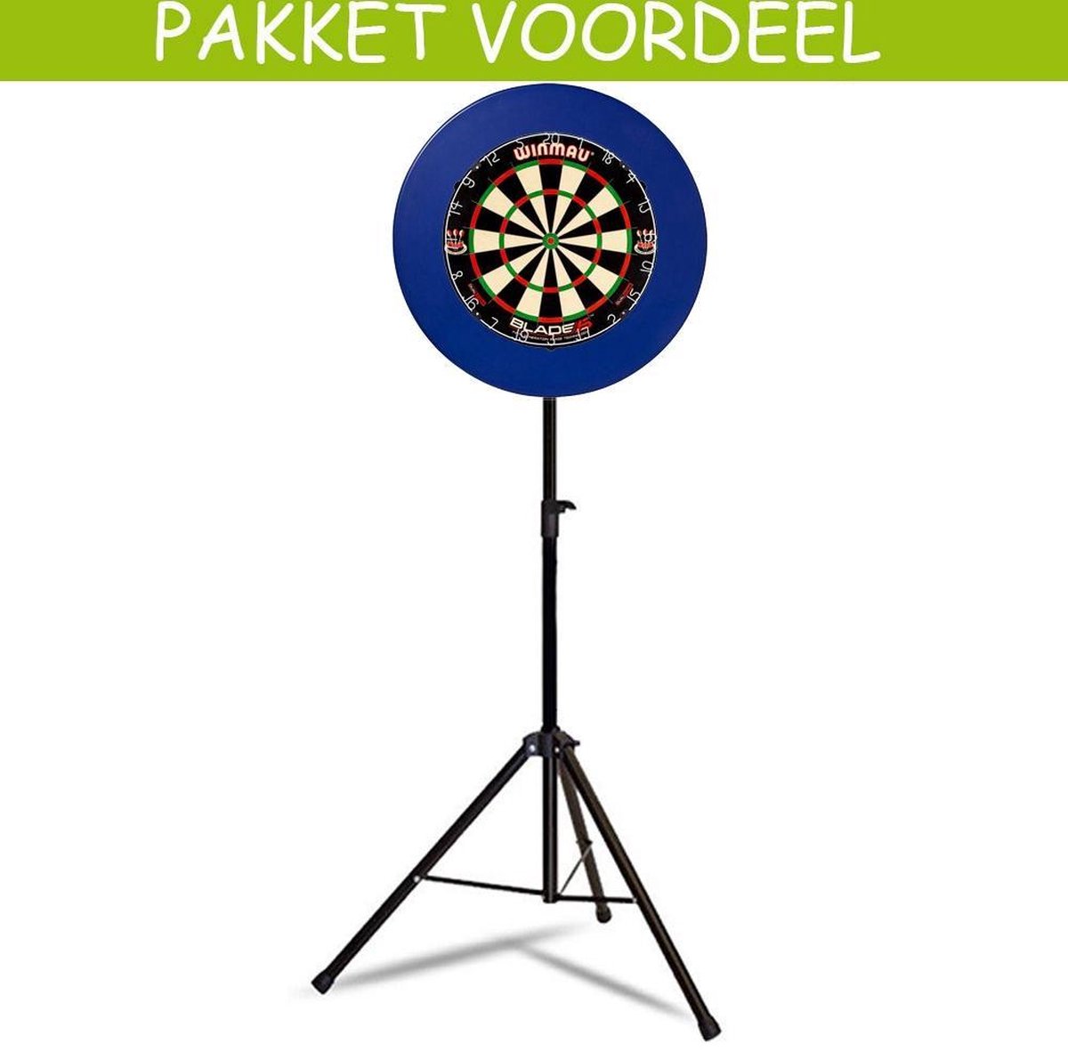 Lena Heavy Duty Dartstandaard - Dual Core -   - Rubberen Surround (Blauw)