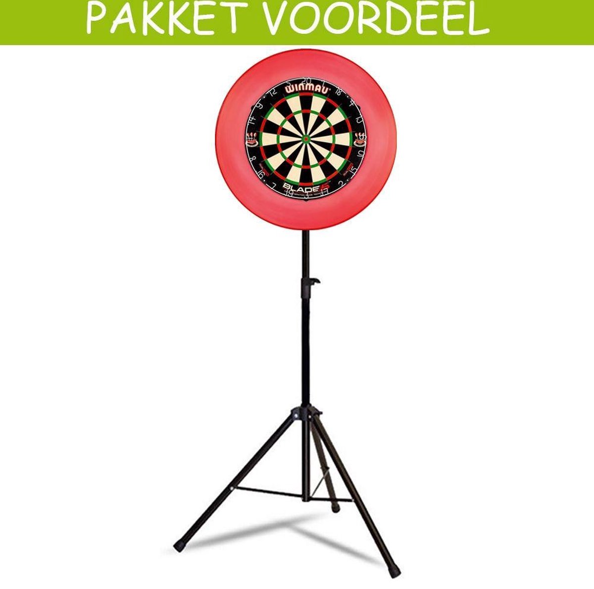 Lena Heavy Duty Dartstandaard - Dual Core -   - Rubberen Surround (Rood)