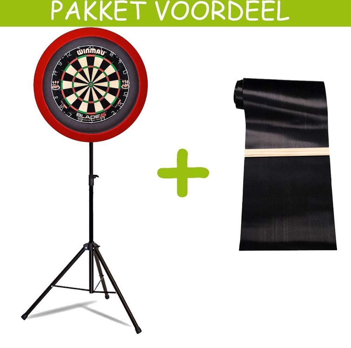 Lena Heavy Duty Dartstandaard-Blade 5- 300 x 90 incl Oche-Dartbordverlichting Basic Rood