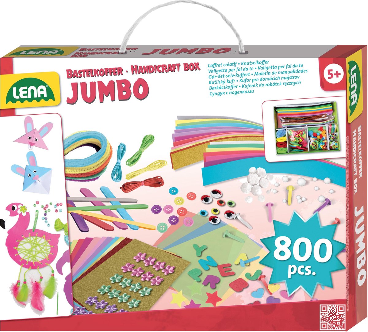 Lena Knutselset Jumbo Junior 35,5 Cm Karton Roze 800-delig