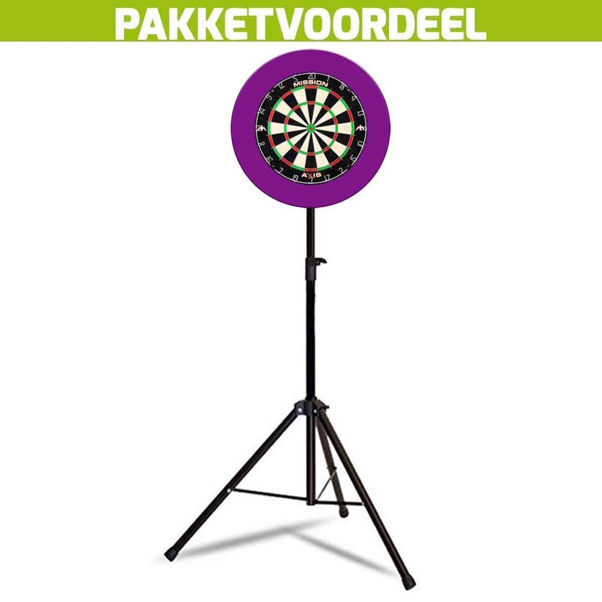 Mobiele Dartbaan VoordeelPakket + Mission Axis + Rubberen Surround (Paars)