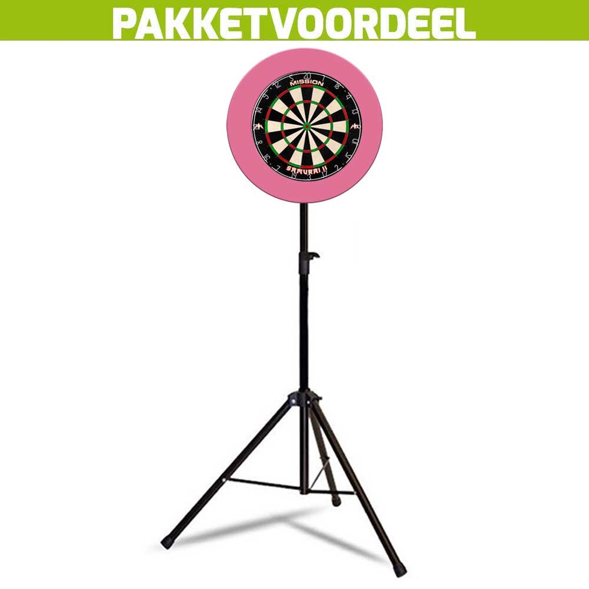 Mobiele Dartbaan VoordeelPakket + Mission Samurai 2 + Rubberen Surround (Roze)