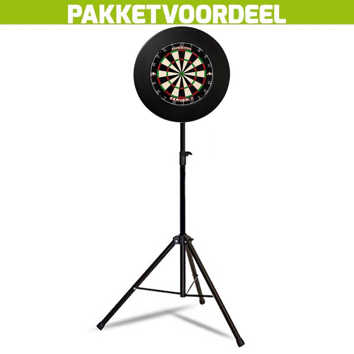 Mobiele Dartbaan VoordeelPakket + Mission Samurai 2 + Rubberen Surround (Zwart)