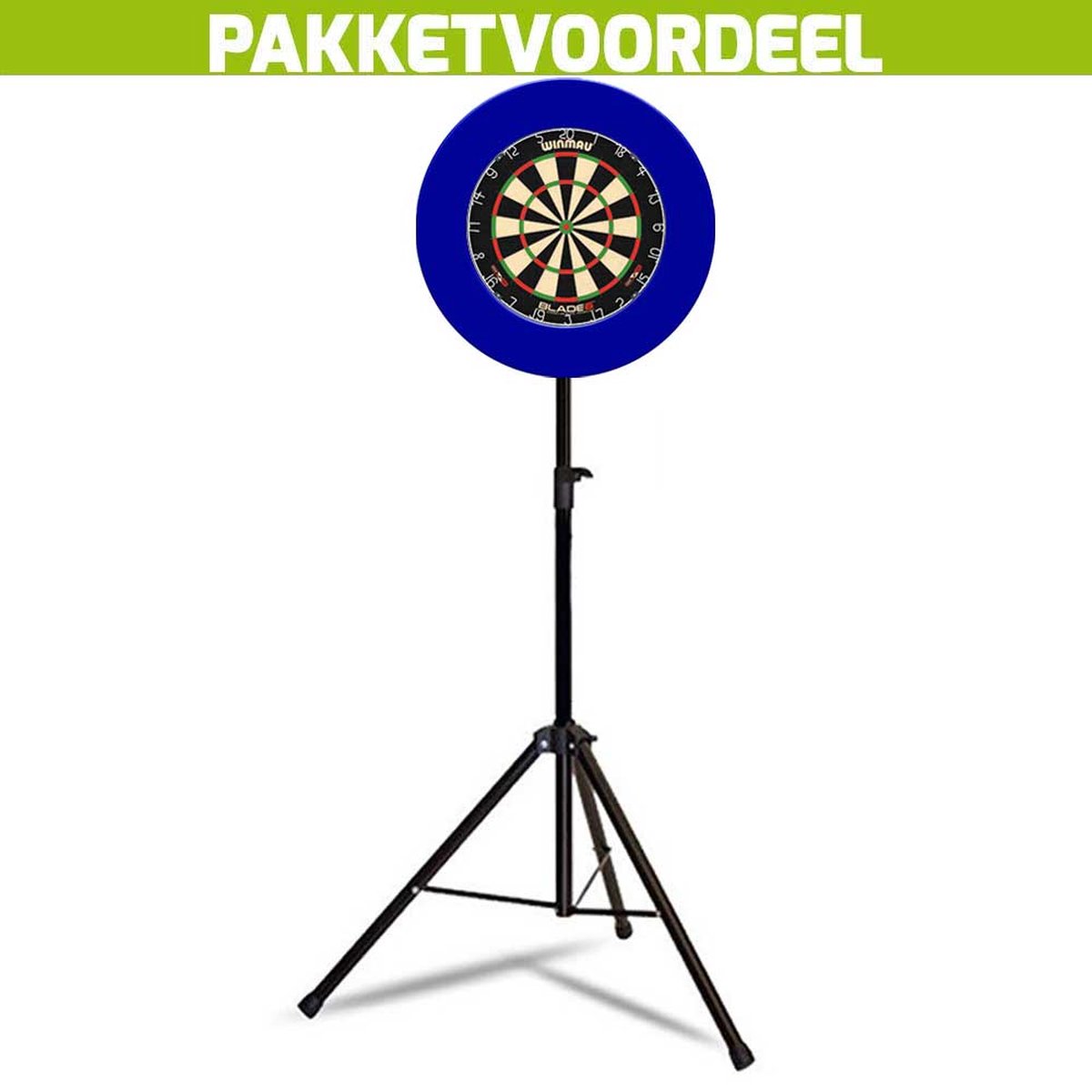 Mobiele Dartbaan VoordeelPakket + Winmau Blade 6 + Rubberen Surround (Blauw)