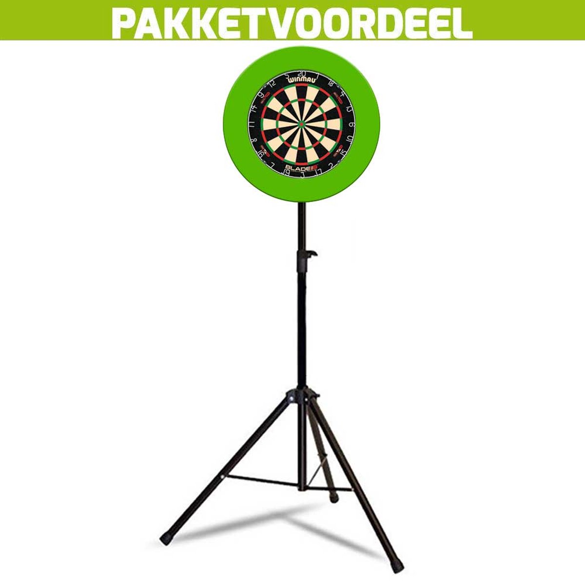 Mobiele Dartbaan VoordeelPakket + Winmau Blade 6 Dual Core + Rubberen Surround (Lime)