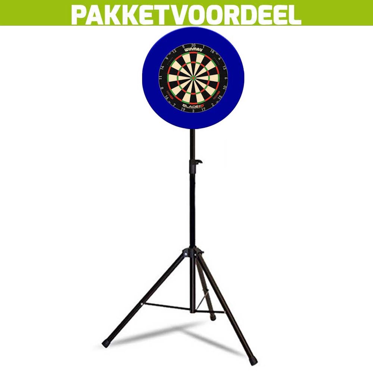 Mobiele Dartbaan VoordeelPakket + Winmau Blade 6 Triple Core + Rubberen Surround (Blauw)