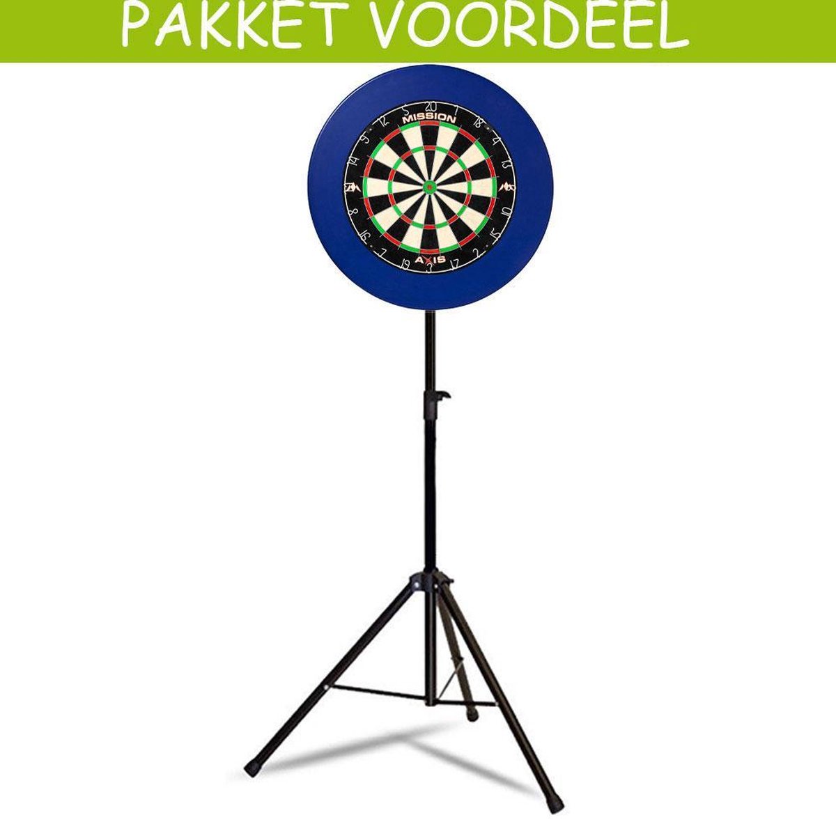 Mobiele Dartbaan VoordeelPakket Basic - Mission Axis -   - Rubberen Surround (Blauw)