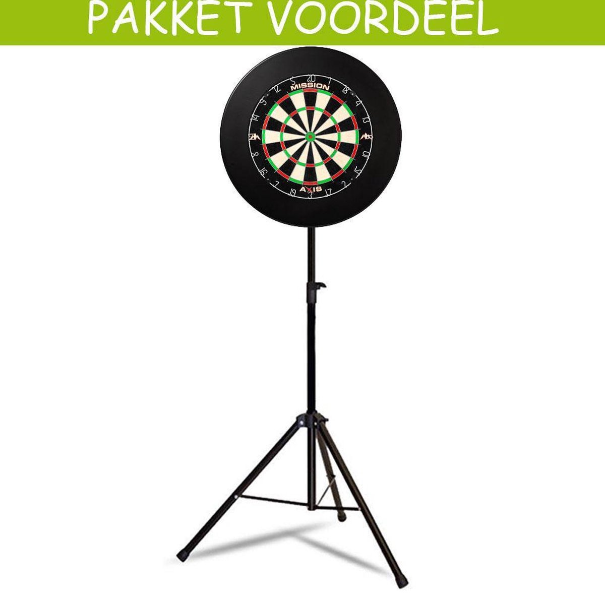 Mobiele Dartbaan VoordeelPakket Basic - Mission Axis -   - Rubberen Surround (Zwart)