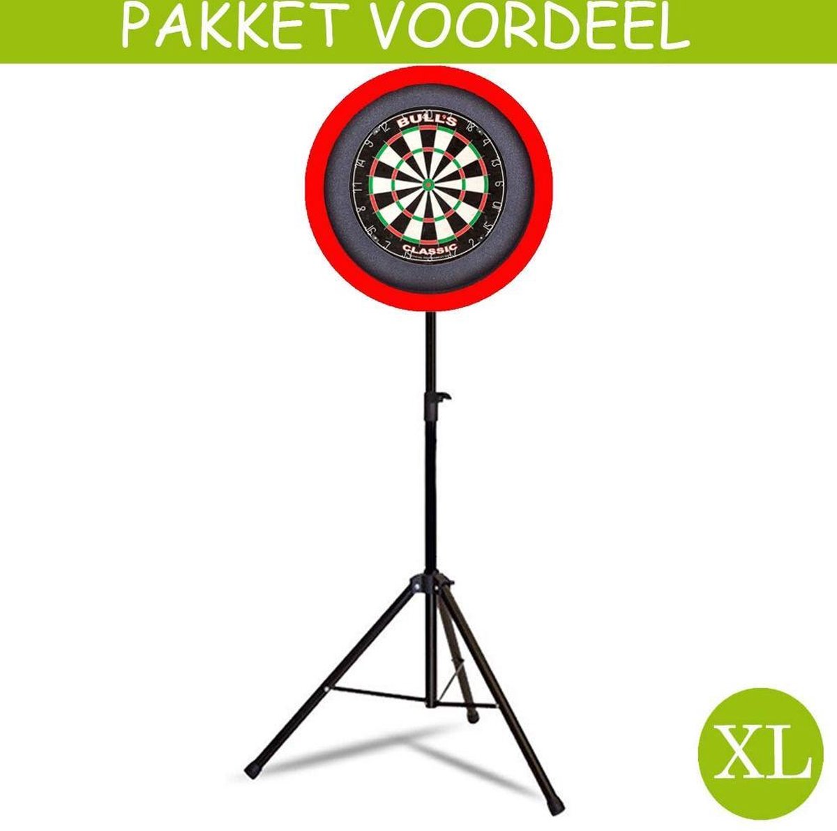 Mobiele Dartbaan VoordeelPakket Pro - Bulls Classic -   - Dartbordverlichting Basic XL (Rood)