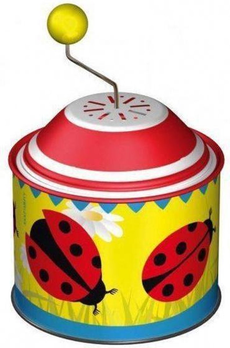 muziekdoosje lieveheersbeestje 8 cm staal rood/geel