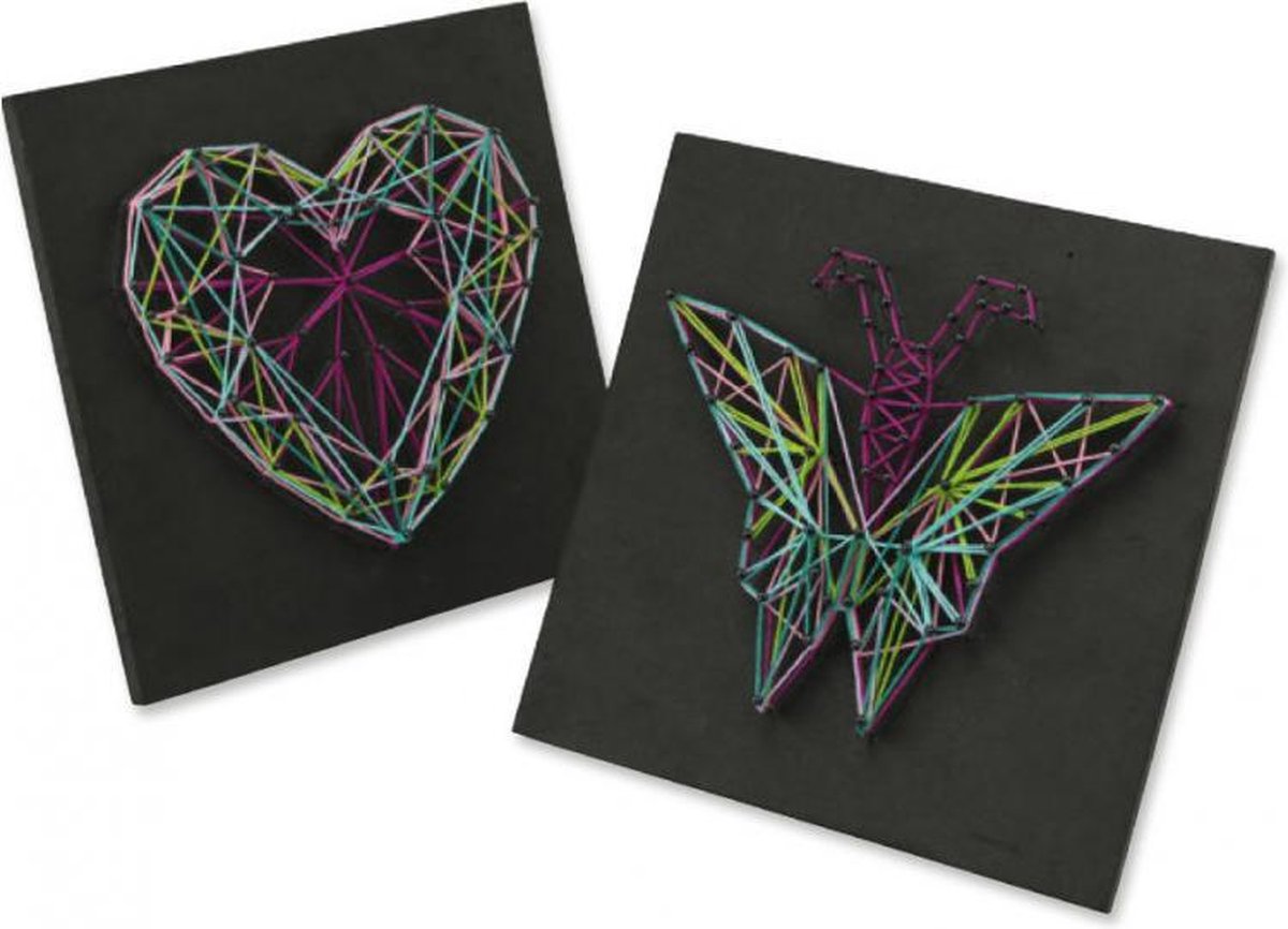 string-art vlinder & hart meisjes schuimrubber zwart