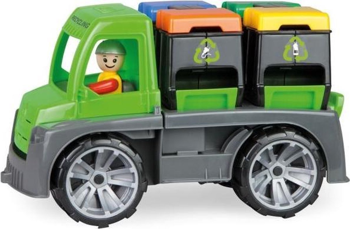 vuilniswagen Truxx jongens 28 x 16 cm groen/grijs 2-delig