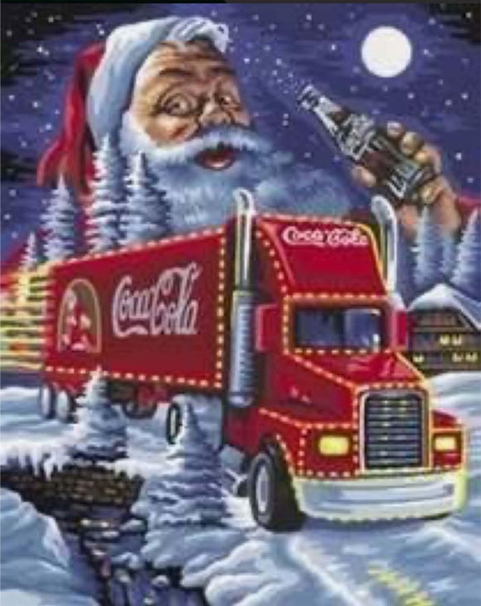 4091NC Lenks Diamond painting Kersttruck met kerstman 40 X 50cm ronde steentjes full paint Diamond Paint