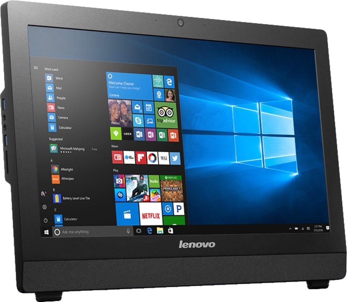 Lenovo S200z 1.6GHz J3710 Intel® Pentium® 19.5 1600 x 900Pixels Zwart Alles-in-één-pc