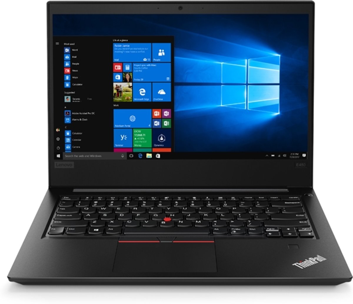 Lenovo ThinkPad E480 Zwart Notebook 35,6 cm (14) 1920 x 1080 Pixels 1,60 GHz Intel® 8ste generatie Core™ i5 i5-8250U