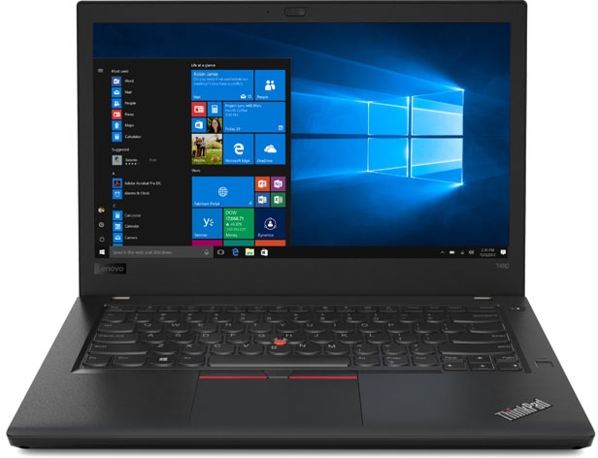 Lenovo ThinkPad T480 Zwart Notebook 35,6 cm (14) 1920 x 1080 Pixels 1,60 GHz Intel® 8ste generatie Core™ i5 i5-8250U