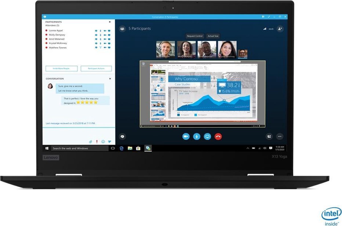 Lenovo ThinkPad X13 Yoga Hybride (2-in-1) Zwart 33,8 cm (13.3
