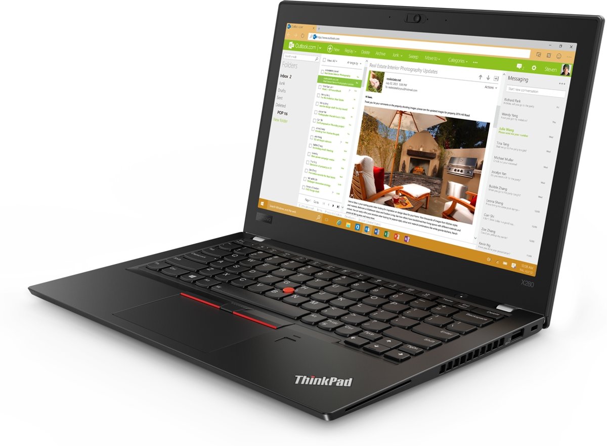 Lenovo ThinkPad X280 Zwart Notebook 31,8 cm (12.5) 1920 x 1080 Pixels 1,80 GHz Intel® 8ste generatie Core™ i7 i7-8550U