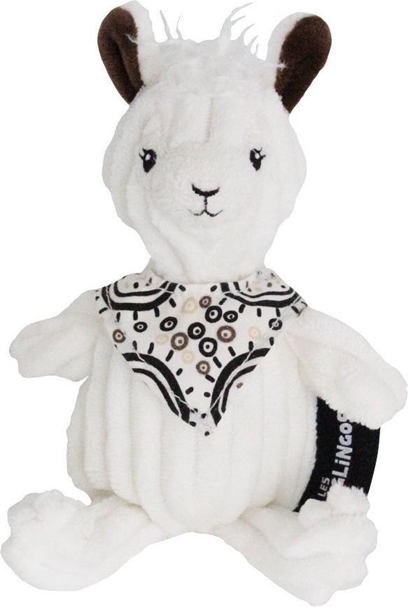 Les Deglingos Knuffel Lama Wit 22 Cm