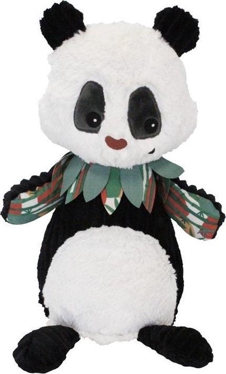 Les Deglingos Knuffel Panda Zwart/wit 35 Cm