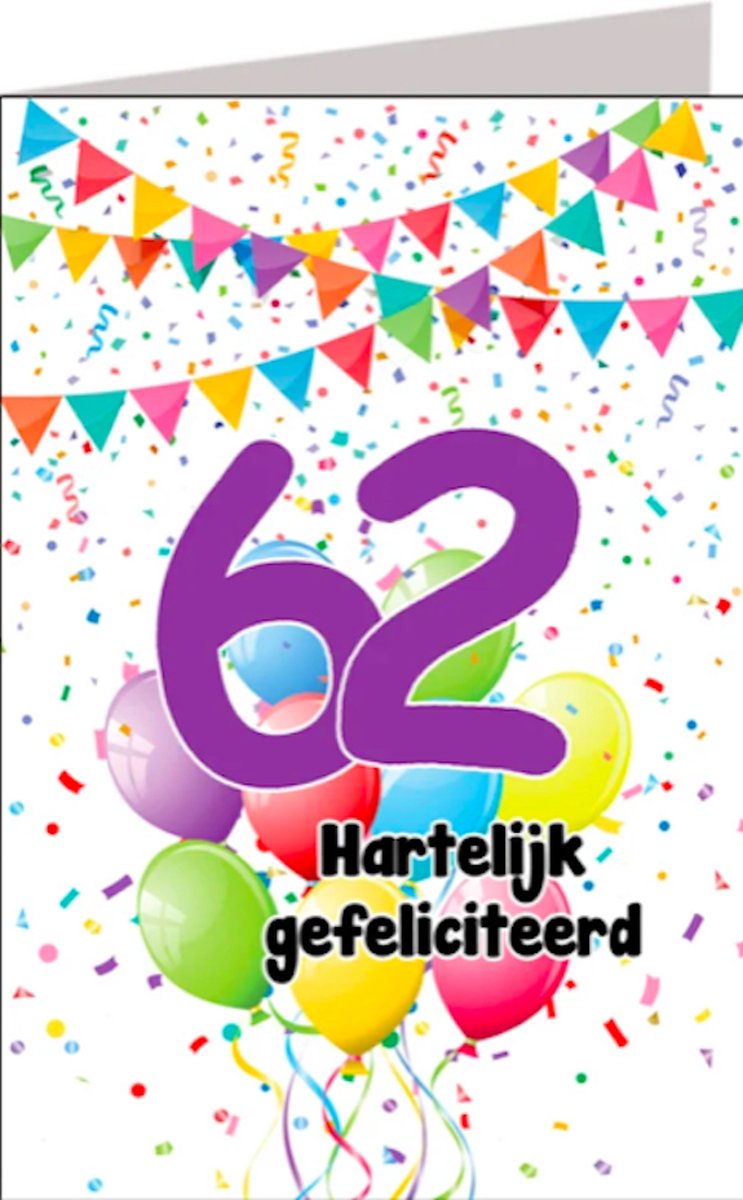 Verjaardagskaart 62 jaar