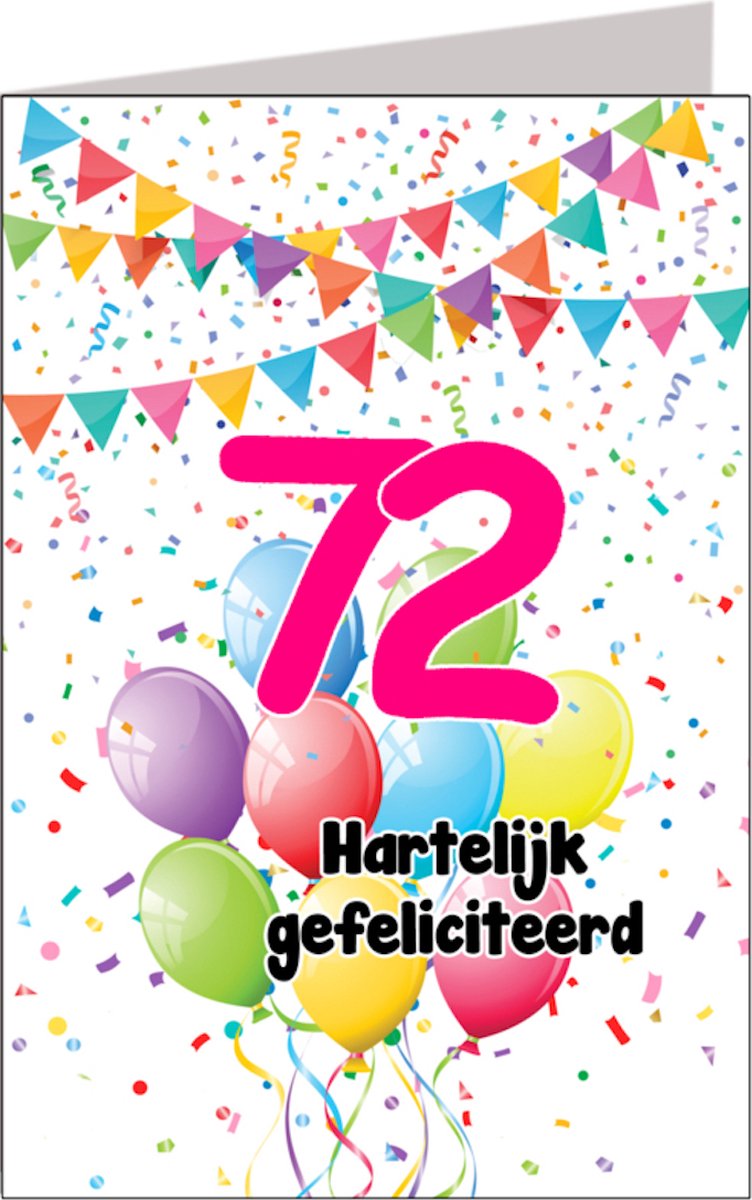 Verjaardagskaart 72 jaar