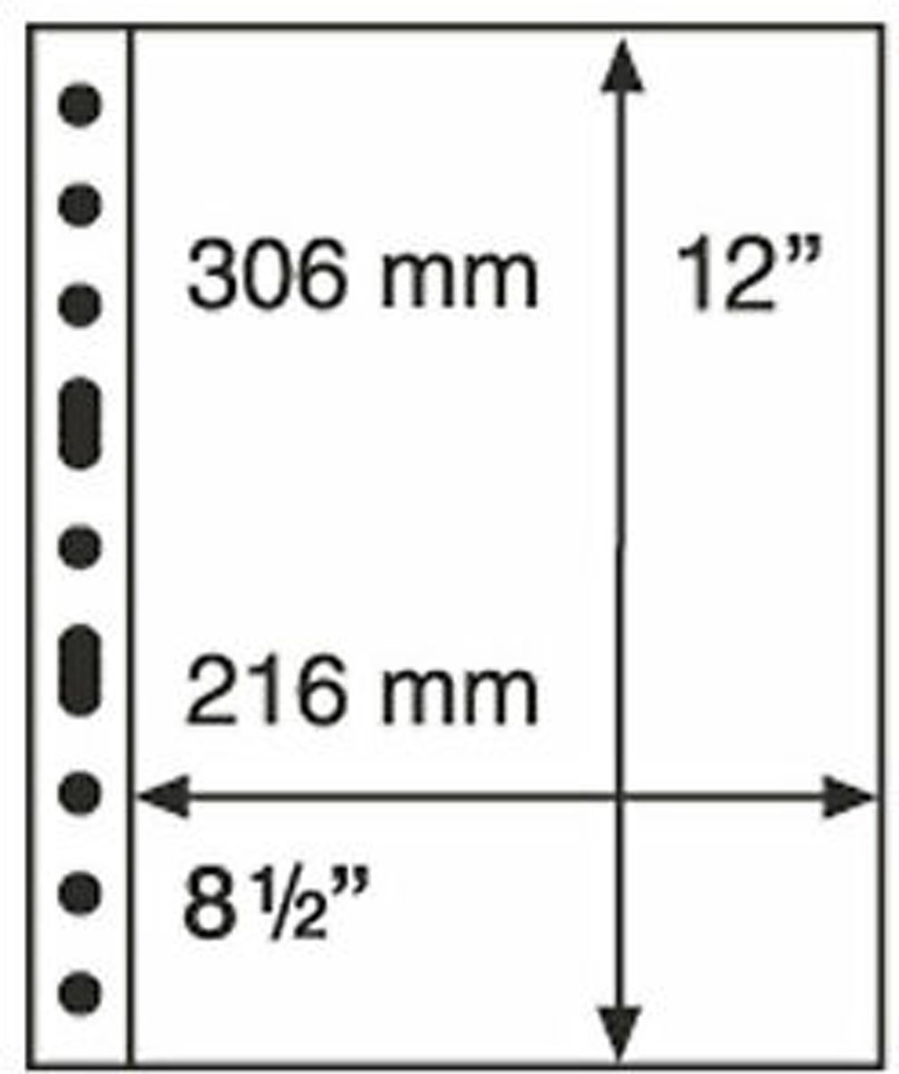 Leuchtturm Opbergbladen 1 C - set van 5 transparante bladen met insteekvak A4 formaat - GRANDE