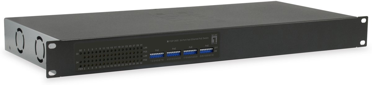 LevelOne FGP-3400W250 Unmanaged Fast Ethernet (10/100) Power over Ethernet (PoE) Zwart